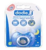 Dodie - Sucette forme anatomique silicone nuit (6M +) N°17