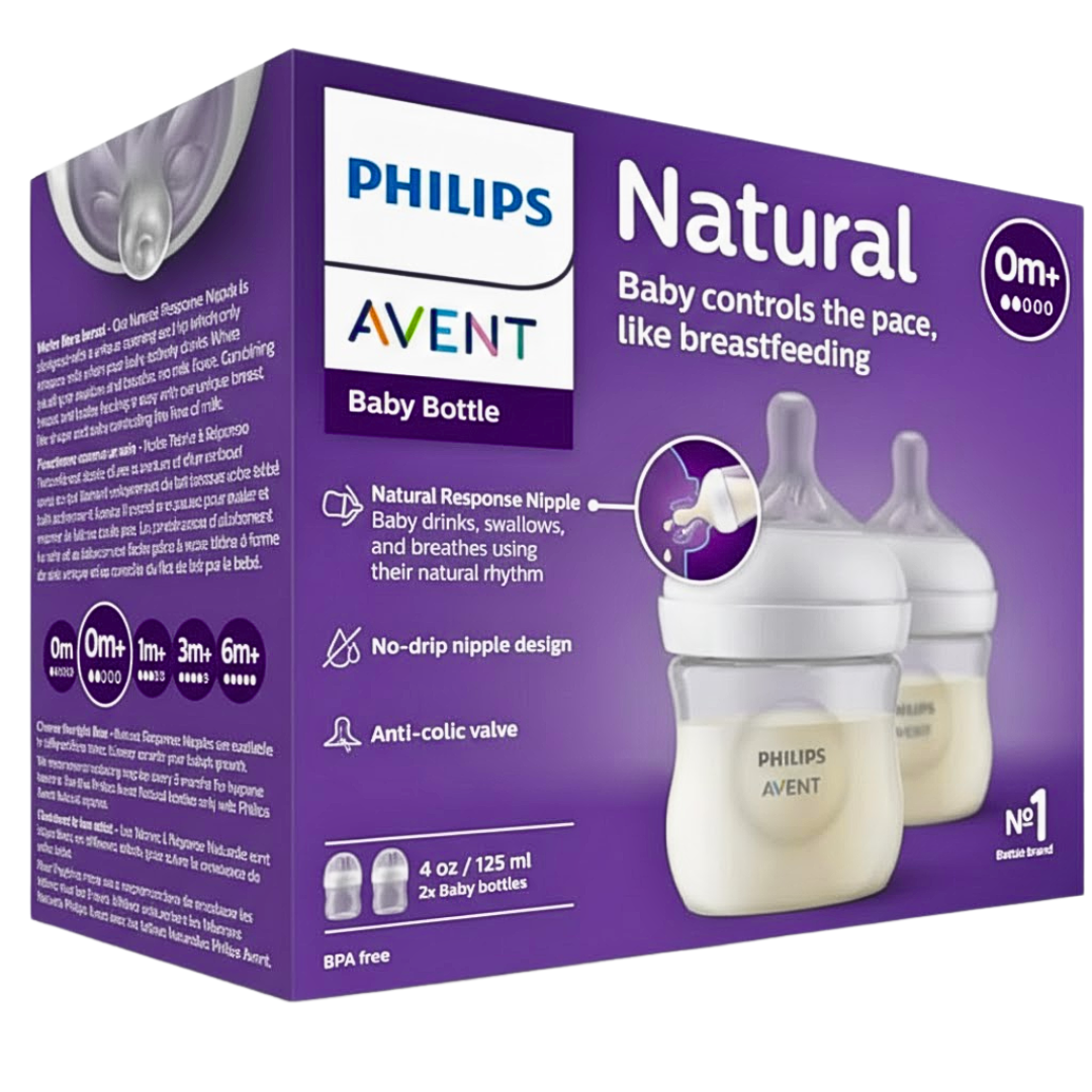 Avent-Bib-Natural-avec-Tet-0m-2125ml-SCY90002.png Avent Biberon Natural Avec Tetine +0m 2x125ml SCY900/02 – Image 1