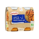 BABYBIO BONNE NUIT CAROTTE PATATE DOUCE ET BLE 2 x 200G