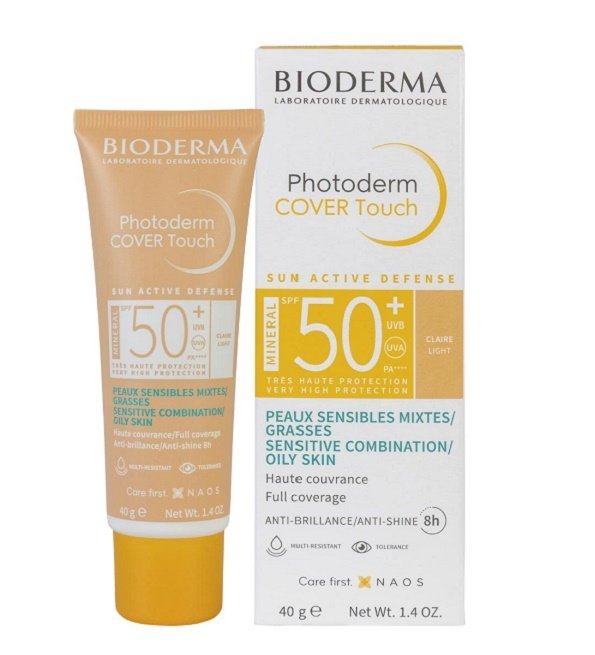 Bioderma-Photoderm-Cover-Touch-Spf50-light.jpg Bioderma Photoderm Cover Touch Teinte Claire spf50+ Peaux sensibles mixtes à grasses 40g – Image 1