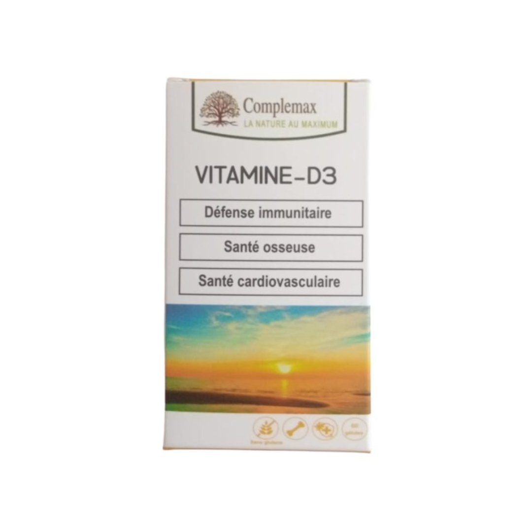 Complemax-Vitamine-D3-60-gelules-1.jpg Complemax Vitamine - D3 60 gelules – Image 1