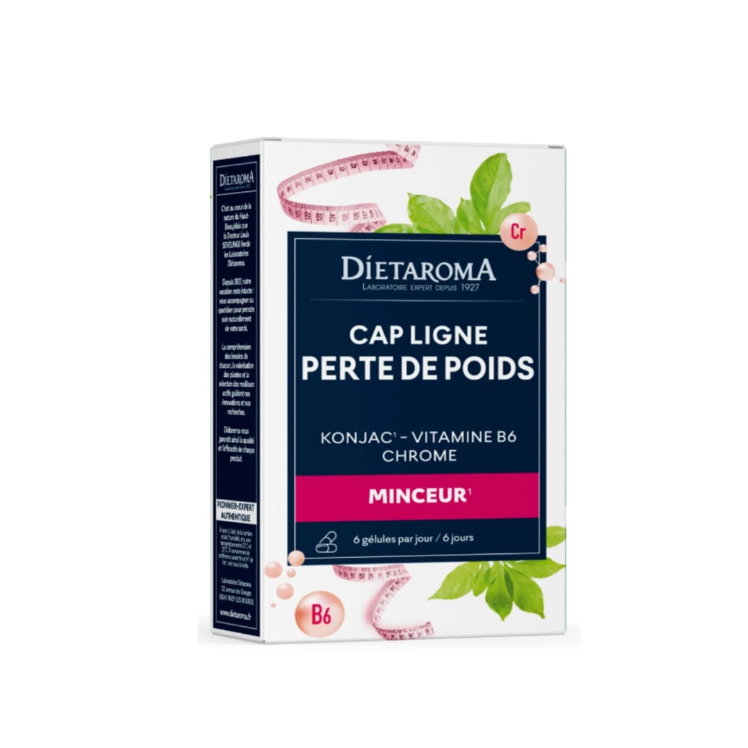 DIETAROMA-CAPLIGNE-KONJAC-ET-CHROME-40-Comprimes.png DIETAROMA KONJAC CAPLIGNE PERTE DE POIDS 40 COMPRIMES – Image 1