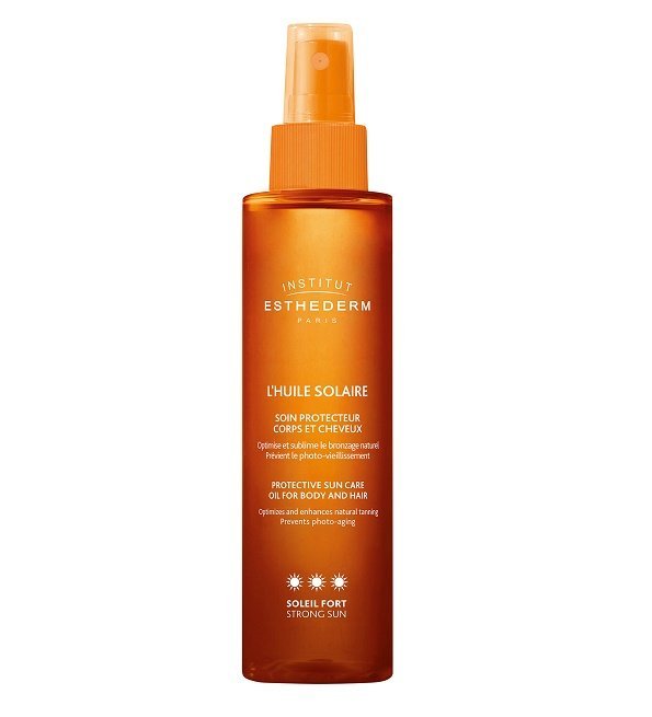 ESTHEDERM-Huile-solaire-soleil-fort-spray-150ml-35169_2_1523970456-1.jpg Institut Esthederm Bronz L'Huile Solaire Soin Protecteur Corps et Cheveux Soleil Fort 150 ml – Image 1