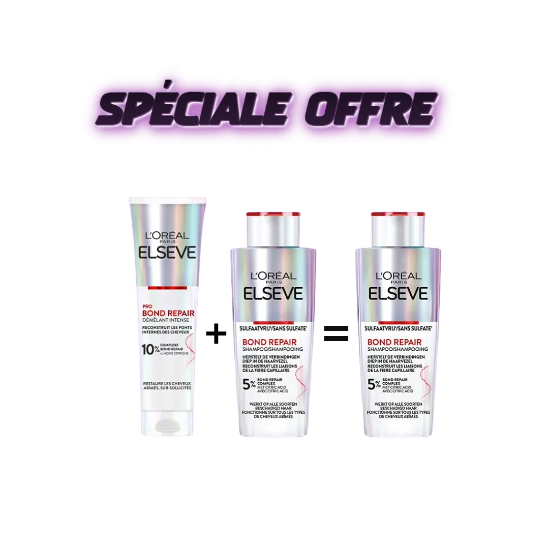 Elseve-Routine-Bond-Repair-Shampoing-2x-200mlPre-Shampooing-200ml-Pack-1.webp L'Oreal Paris Elseve Routine Bond Repair Shampoing 2x 200ml+Pre-Shampooing 200ml Pack – Image 1