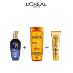 L'Oreal Paris Elseve Routine Ex Oil MID Huile 100ml + Shampooing 200ml+ Oil Replacement 125ml