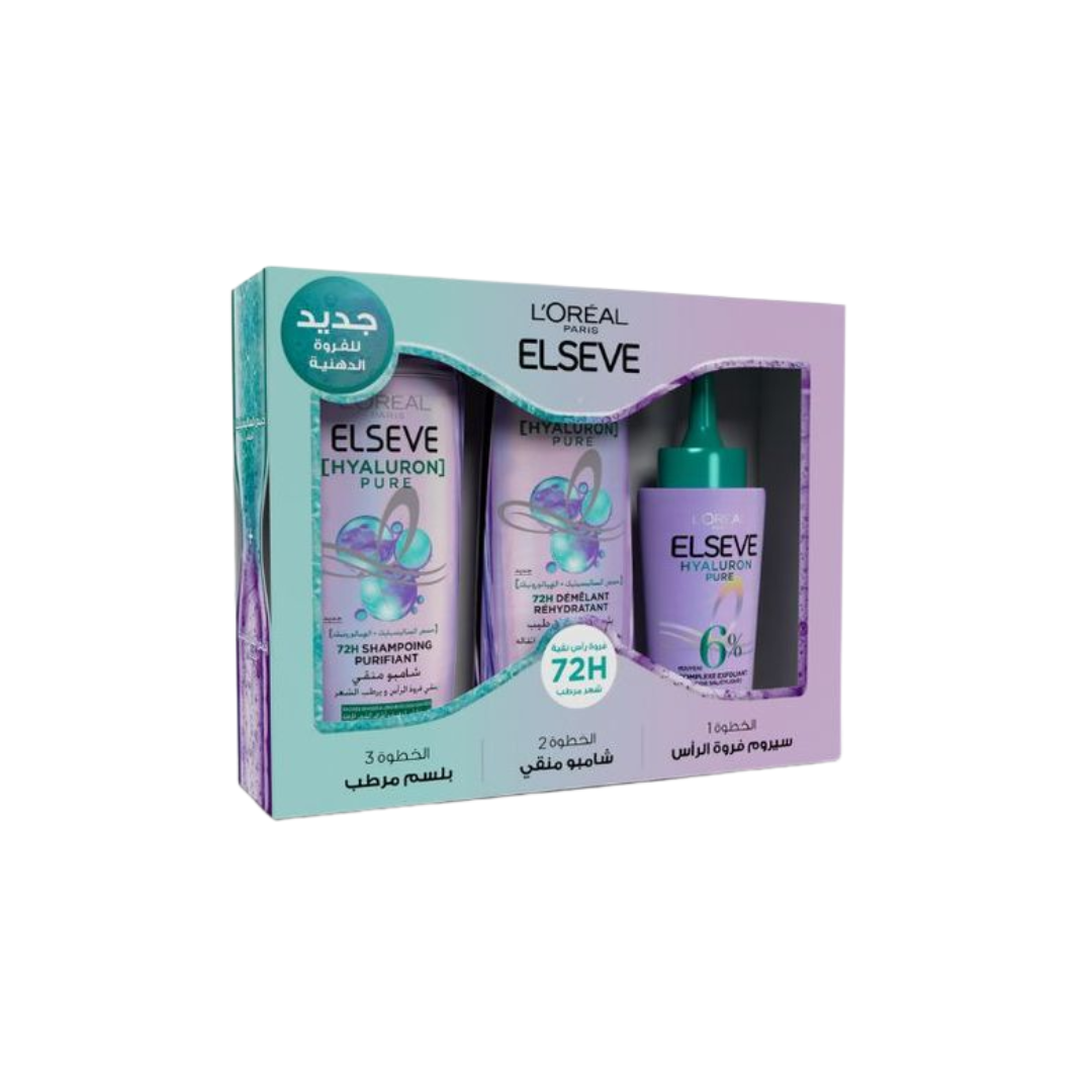 Elseve-Routine-Hyaluron-Pure-SerumShampApres-shamp-1.png L'Oreal Paris Elseve Routine Hyaluron Pure Serum+ Shampooing + Apres-Shampooing – Image 1