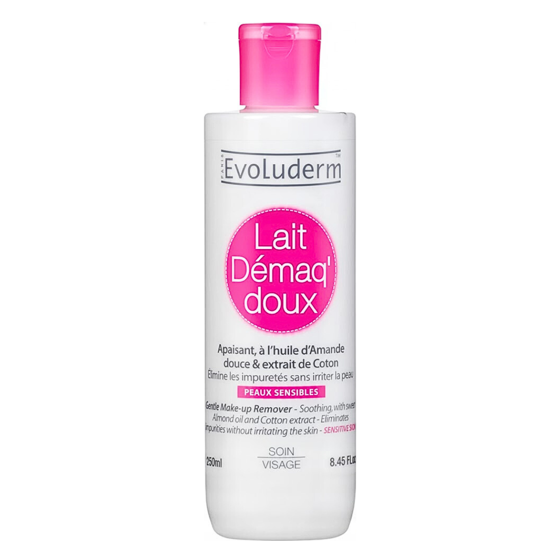 Evoluderm-Lait-Demaquillant-Doux-250ml-1.png Evoluderm Lait Demaquillant Doux 250ml – Image 1