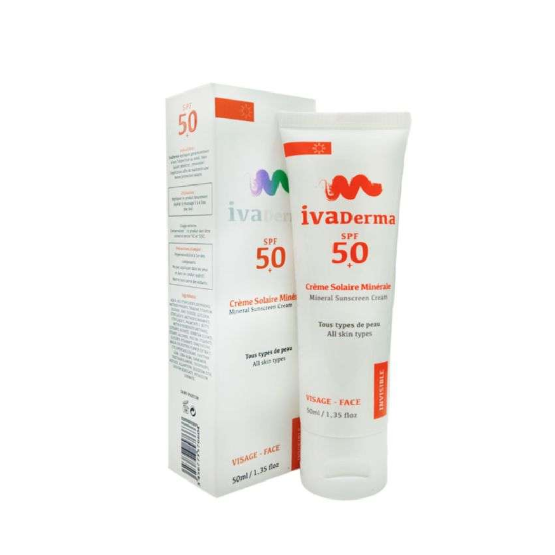 Ivaderma-Ecran-solaire-mineral-spf50-50ml-1.png Ivaderma Ecran Solaire Mineral Spf50+ 50ml – Image 1