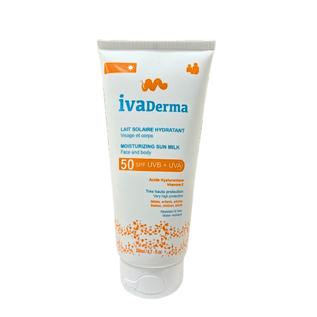 Ivaderma-Lait-Solaire-Hydratant-spf50-200ml-1.png Ivaderma Lait Solaire Hydratant Spf50 200ml – Image 1