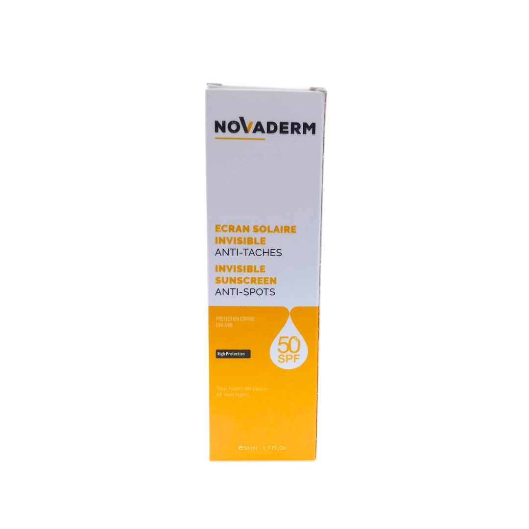 Novaderm-Ecran-Invisible-spf50-50ml.png Novaderm Ecran Invisible spf50+ 50ml – Image 1
