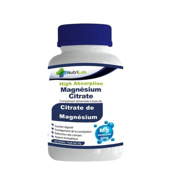 Nutrilab-magnesium-cirate-300mg-60gel-1.jpg Nutrilab Magnesium Cirate 300mg 60 Gelules – Image 1