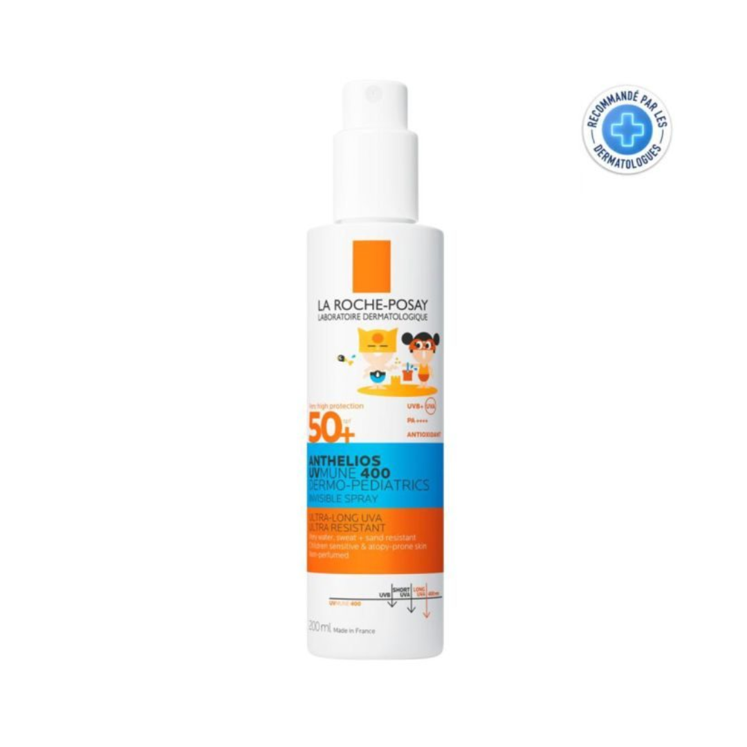 Rp-Anthelios-dermo-pediatrics-spray-UVMUNE-400-spf50-200ml.png LA ROCHE POSAY ANTHELIOS UV MUNE 400 DERMO-PEDIATRICS SPRAY INVISIBLE SPF50+ – Image 1