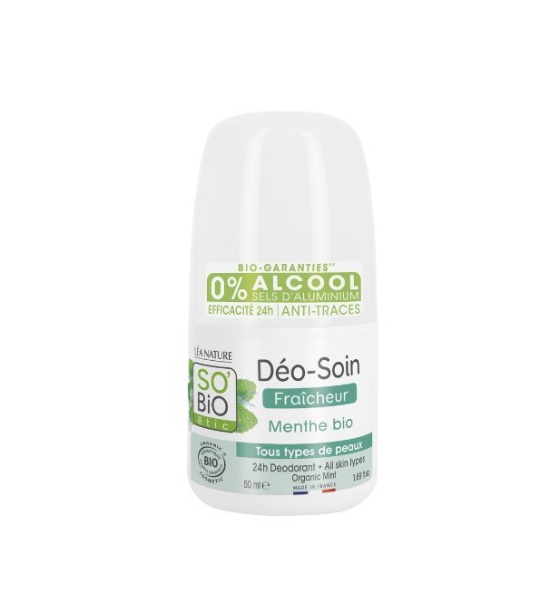 SO-BIO-DEODORANT-FRAICHEUR-MENTHE-50ML-1.jpg SO BIO DEODORANT FRAICHEUR MENTHE 50ML – Image 1