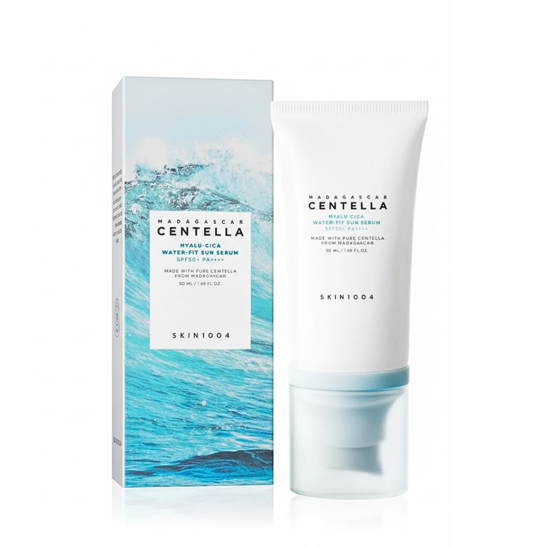 Skin-1004-Hyalu-Cica-Water-fit-Sun-Serum-spf50-50ml-1.png Skin 1004 Centelle Hyalu-Cica Water-fit Sun Serum Spf50+ 50ml – Image 1