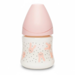Suavinex Biberon Rabbit  Avec Tetine Debit Ronde Lent +0m Pink