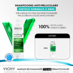Vichy Dercos Shampoing Traitant Anti-Pelliculaire Cheveux Gras | 200ml = 1 Shampooing miniature Offert