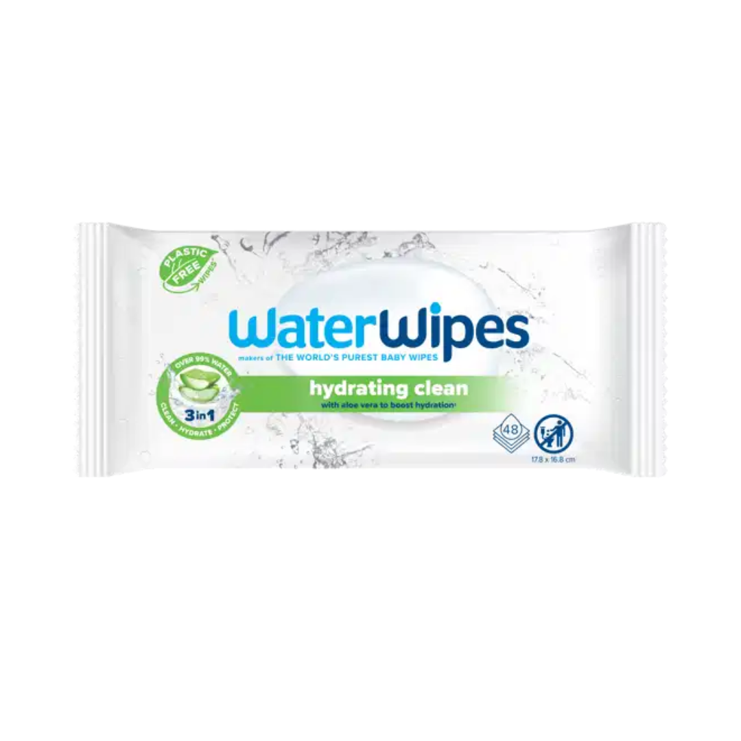Water-Wipes-Lingettes-bebe-Hydratant-48-pcs-1.png WaterWipes Lingettes Hydrating Clean with Aloe Vera 48 Pieces – Image 1