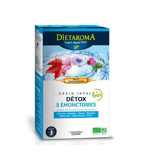 detox5e-1.jpg Dietaroma Detox 5 Emonctoires 20Ampoules *15ml – Image 1