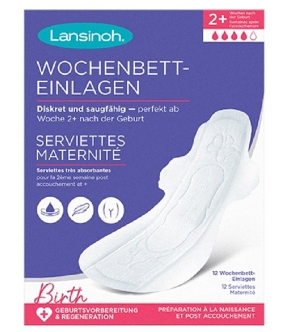 lansinoh-serviettes-maternite-2semaine-1.jpg LANSINOH Serviettes Post Partum Extra-Absorbantes M +2 Semaine 12 Unités – Image 1