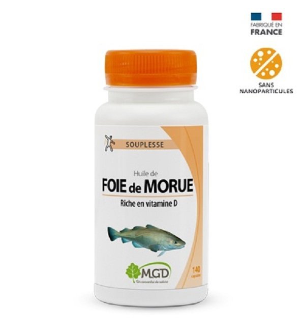mgd-nature-MORUE-Huile-foie-1.jpg MGD NATURE Foie De Morue 140 Capsules – Image 1