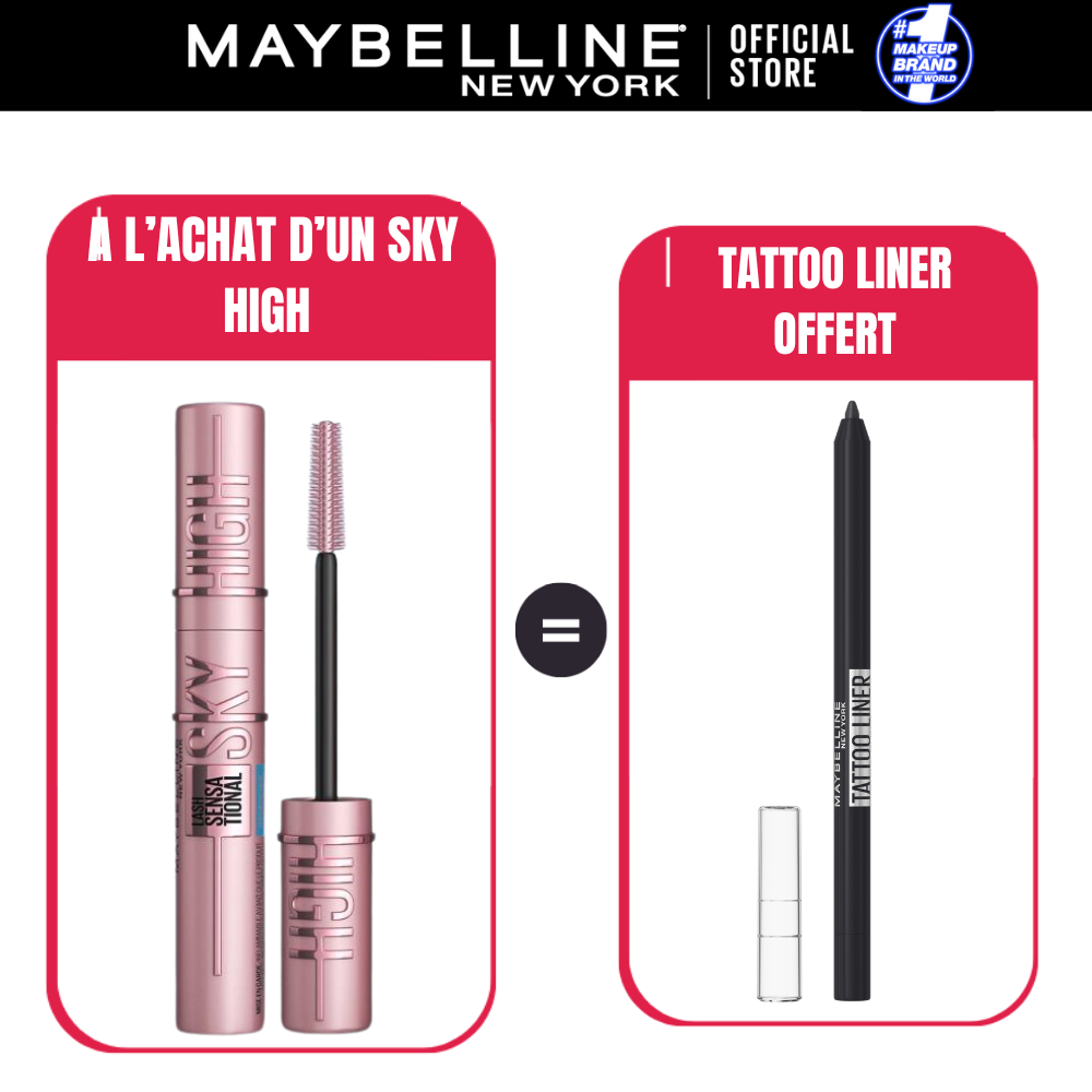 6111041165048-1.png Maybelline OFFRE MAQUILLAGE PACK SKY HIGH = TATTO LINER BLACK 009 – Image 1