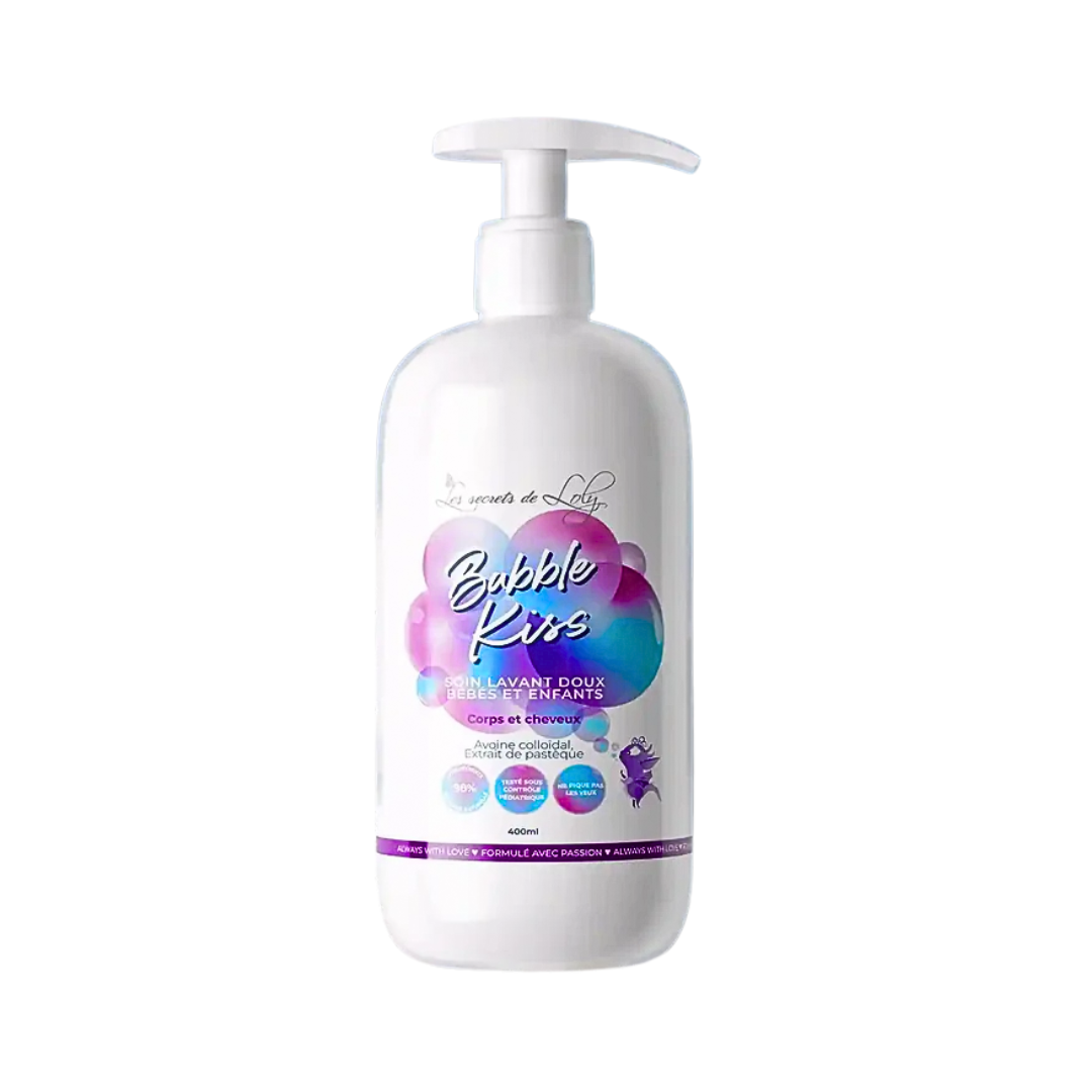 LSL-Bubble-Kiss-2en1-Soin-Lavant-Bebe-Corps-et-Cheveux-400ml.png Les Secrets De Loly Bubble Kiss 2en1 Soin Lavant Bebe Corps Et Cheveux 400ml – Image 1