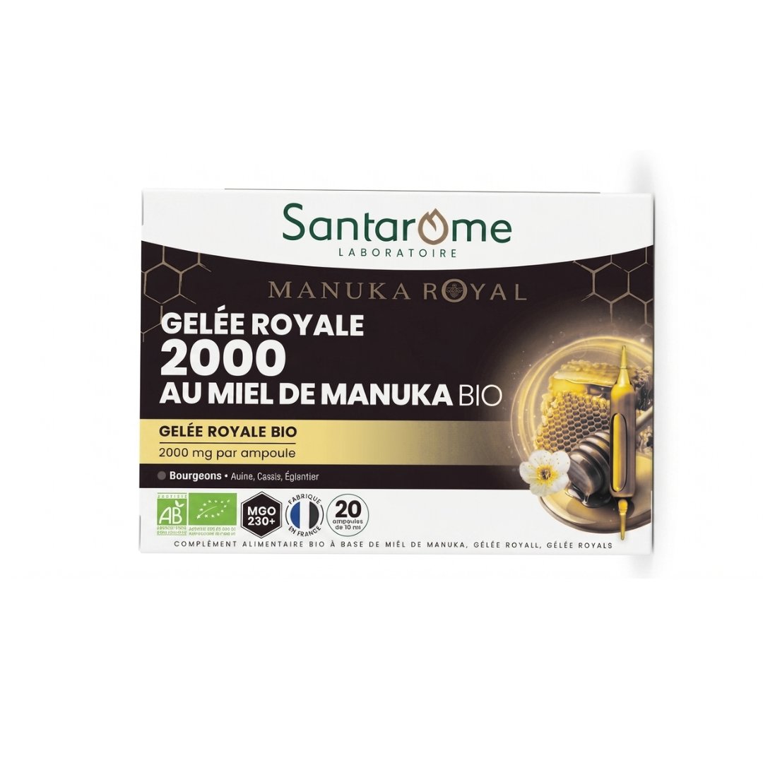 SANTAROME-Gelee-Royale-2000-au-Miel-de-Manuka-Bio-20-ampoules.jpg SANTAROME GELEE ROYAL MIEL MANUKA 2000MG 20 AMPOULES – Image 1