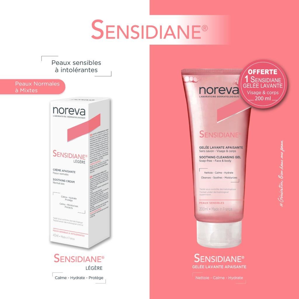 noreva-legere.jpeg NOREVA SENSIDIANE CRÈME APAISANTE LÉGÈRE 40ml PACK – Image 1