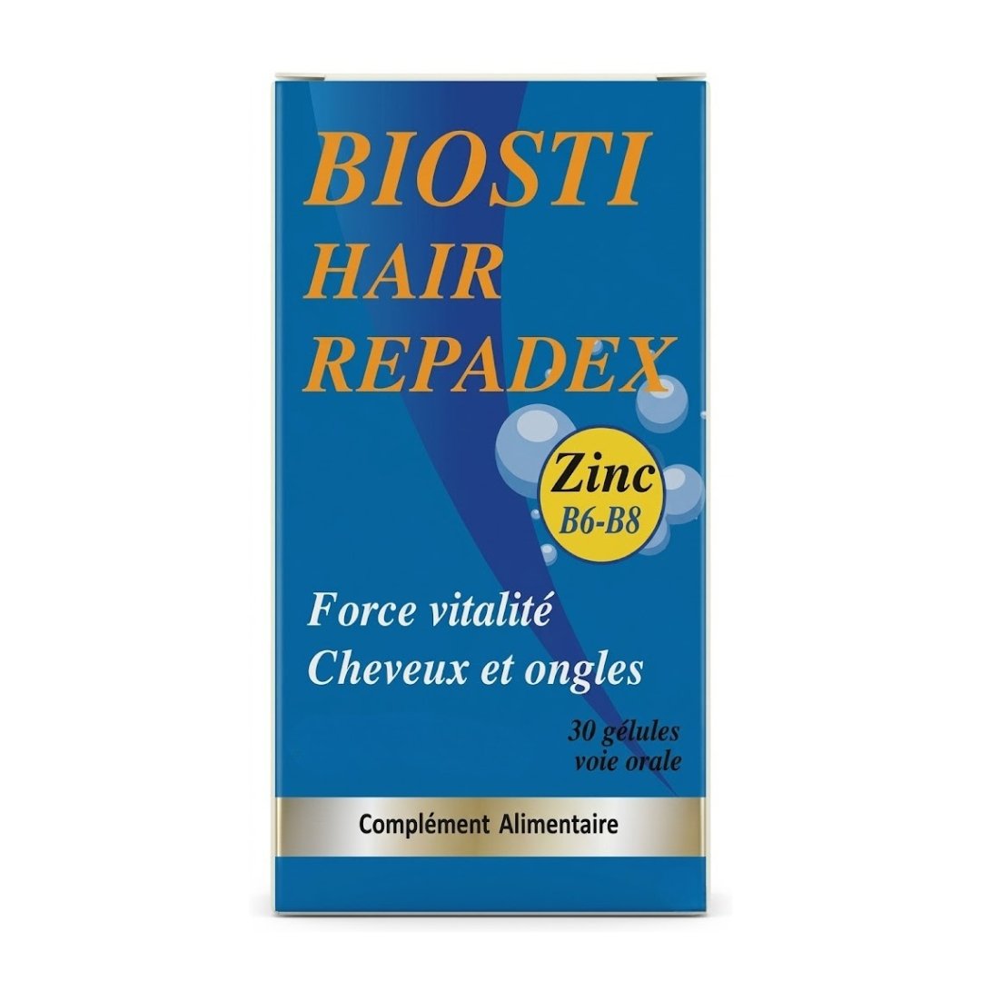 Biosti-Hair-Zinc-B6-B8-30-gelules.jpg Biosti Hair Zinc B6-B8 30 Gelules – Image 1