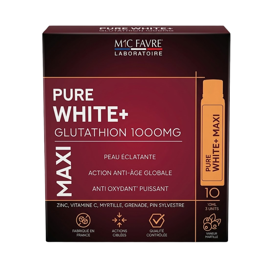 Eric-favre-Pure-White-Glutathion-1000mg-Maxi-10Doses25ml.png Eric Favre Pure White Glutathion 1000mg Maxi 10Doses x 25ml – Image 1