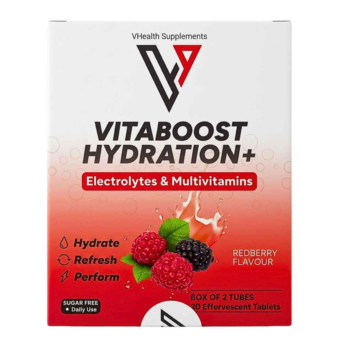 Vhealth-Vitaboost-Hydration-Multivitamins-Redberry-Box-of-2-Tubes.png Vhealth Vitaboost Hydration+ Multivitamins Redberry Box of 2 Tubes – Image 1