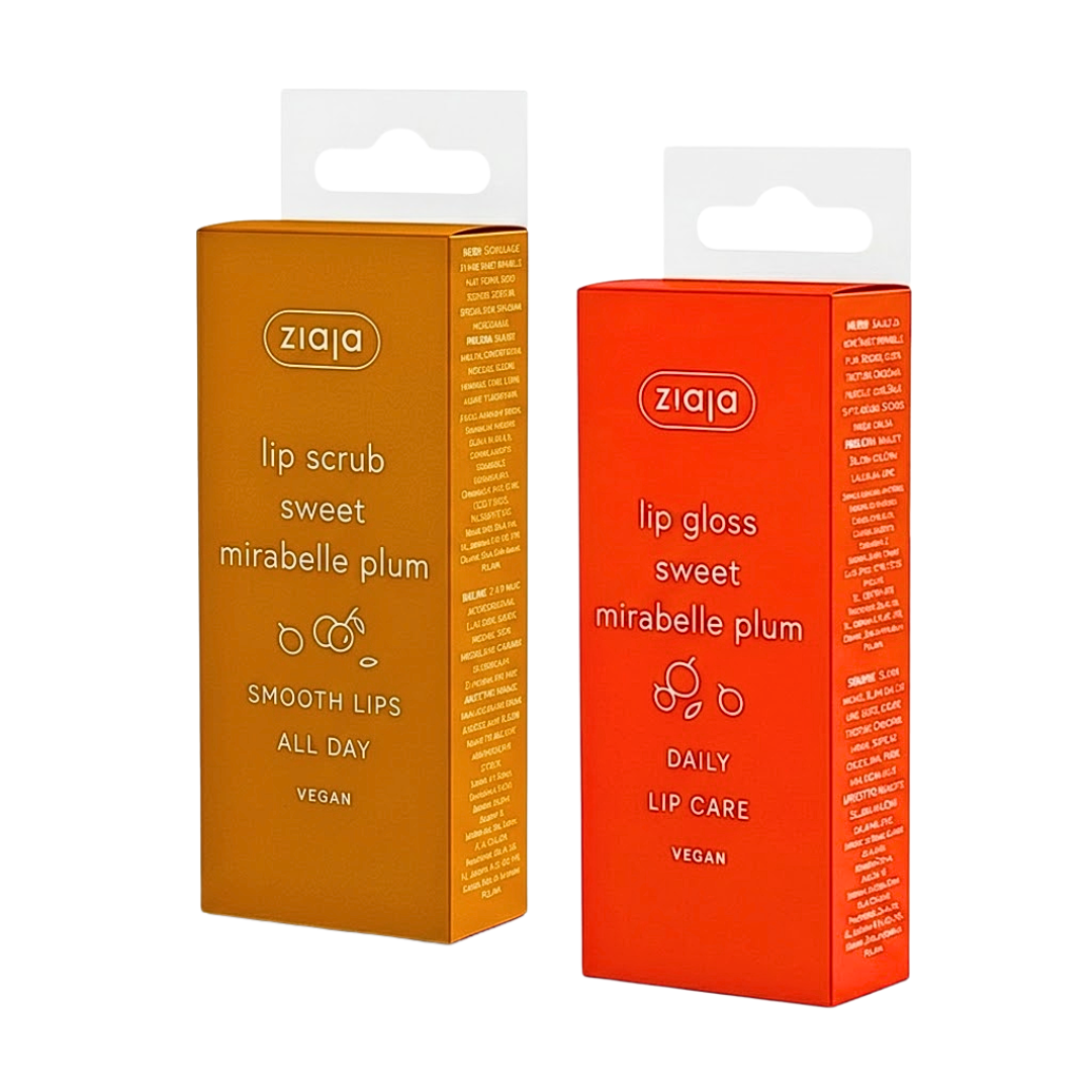 Ziaja-Duo-Pack-Gloss-Levres-Mirabelle-15mlGommage-Levres-Mirabelle.png Ziaja Gloss Levres Mirabelle 15ml+Gommage Levres Mirabelle Duo Pack – Image 1