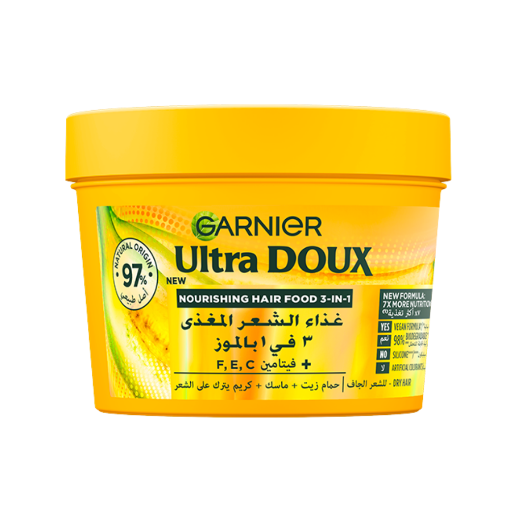 Garnier-Ultra-Doux-Hair-Food-banane-390ml.png Garnier Ultra Doux Hair Food Banane 390ml – Image 1