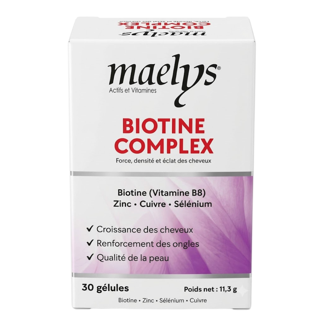 Maelys-Biotine-Complex-30-gelules.png Maelys Biotine Complex 30 Gelules – Image 1