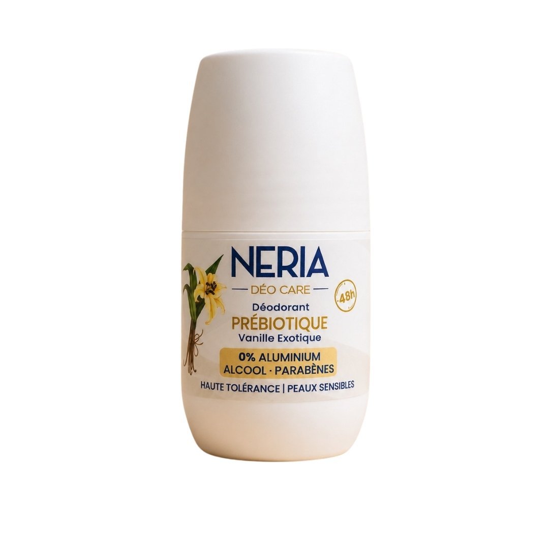 Neria-Deo-Prebiotique-Sans-Parfum-60ml.jpg Neria Deo Care Deodorant Prebiotique Vanille Exotique 60 ml – Image 1