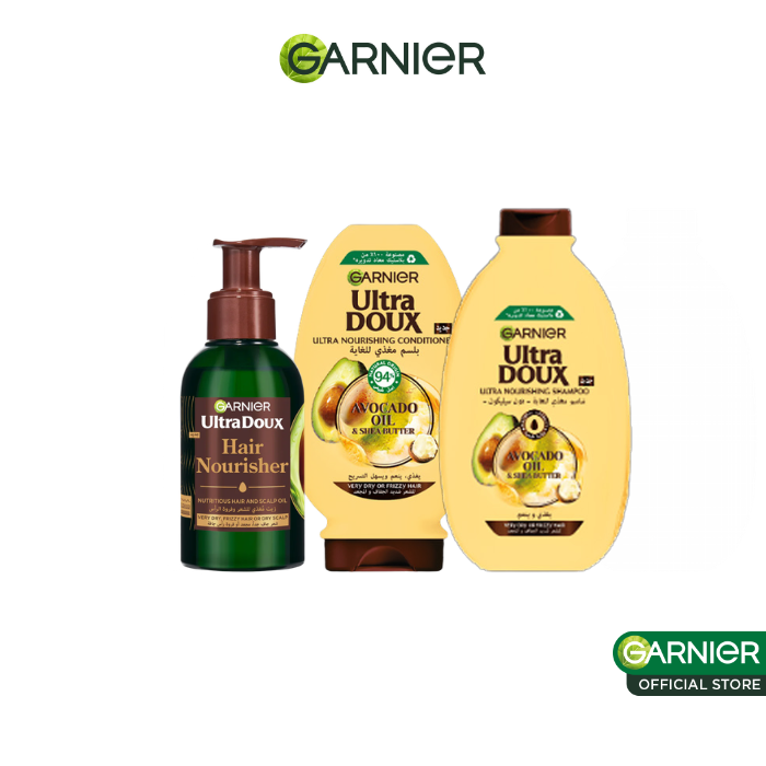 ROUTINE-AVOCAT.png Garnier Routine Avocat Shampoing 200ml+ Apres-Shampoing 200ml + Oil 120ml – Image 1