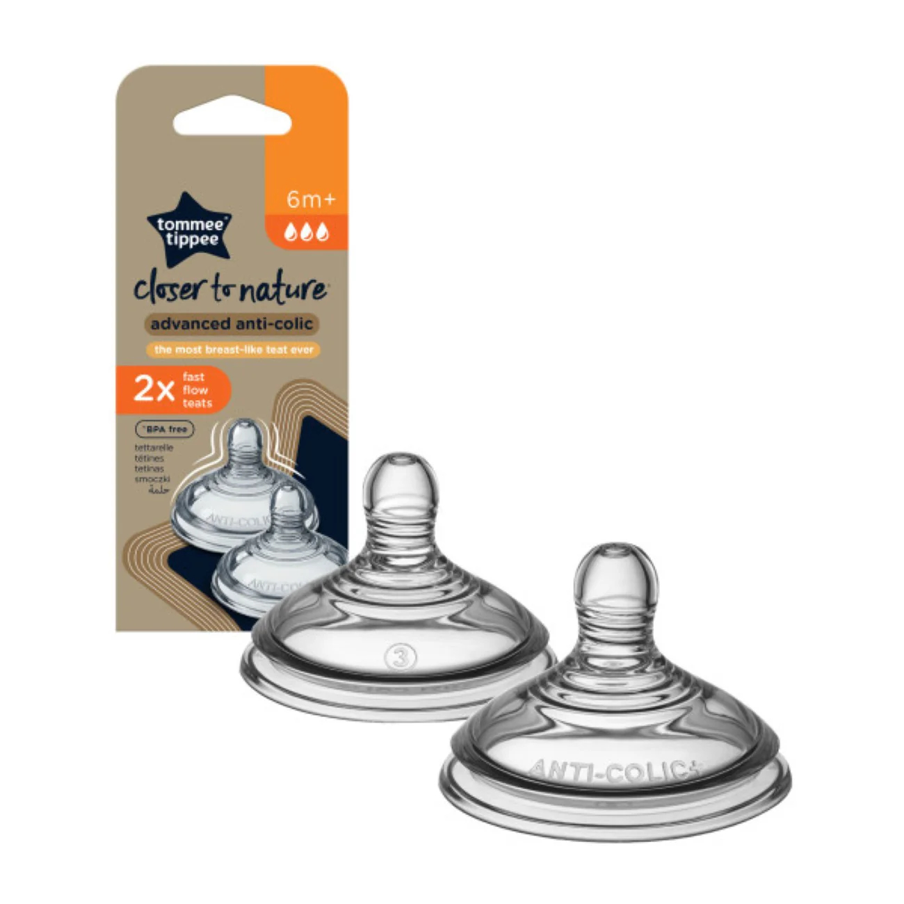 5010415212245.webp Tomme Tippee 2 Tetines Debit Rapide Anti Colique Avance – Image 1