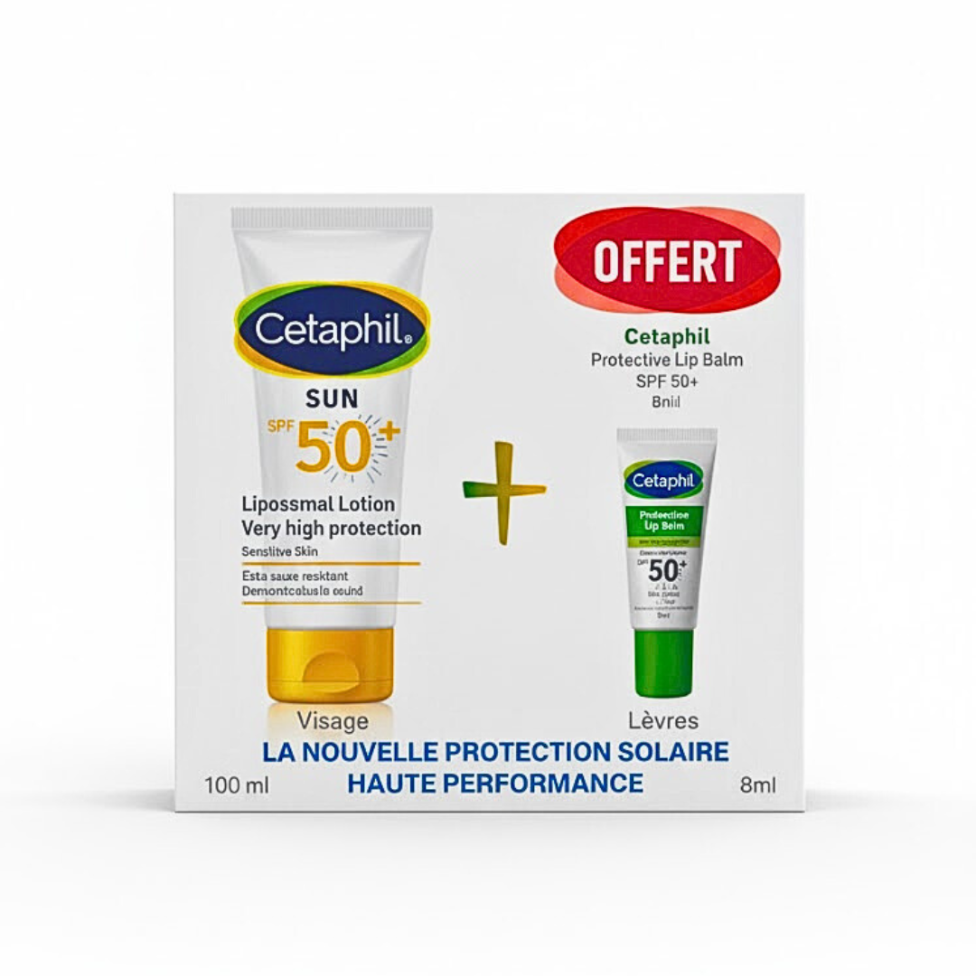 Cetaphil-Sun-Light-Gel-spf50-100mlProtective-lip-balm-Ech-Pack.png Cetaphil Sun Lotion Gel Spf50+ 100ml+Protective Lip Balm Format Voyage Pack – Image 1