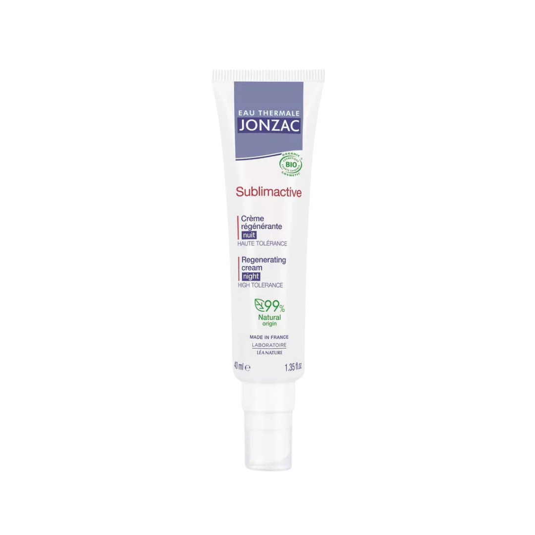 Elba-lait-bronzant-protecteur-spf30-100ml-2025-04-28T155501.277.png EAU THERMALE JONZAC SUBLIMACTIVE CREME REGENERANTE NUIT 40ML – Image 1