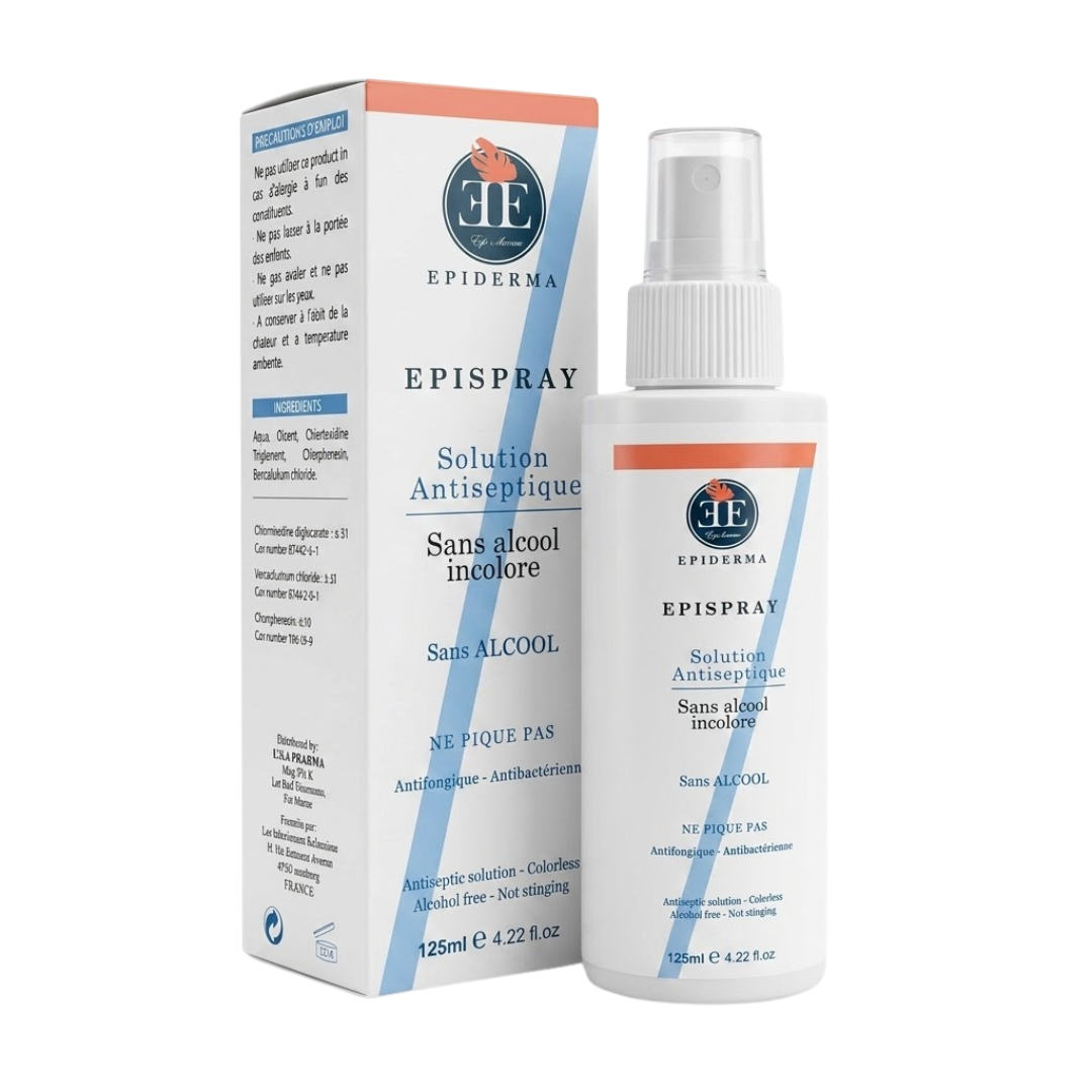 Epiderma-Epispray-solution-antiseptique-125ml.png Epiderma Epispray Solution Antiseptique 125ml – Image 1